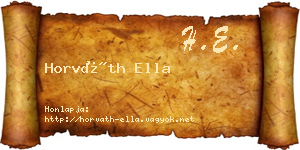 Horváth Ella névjegykártya